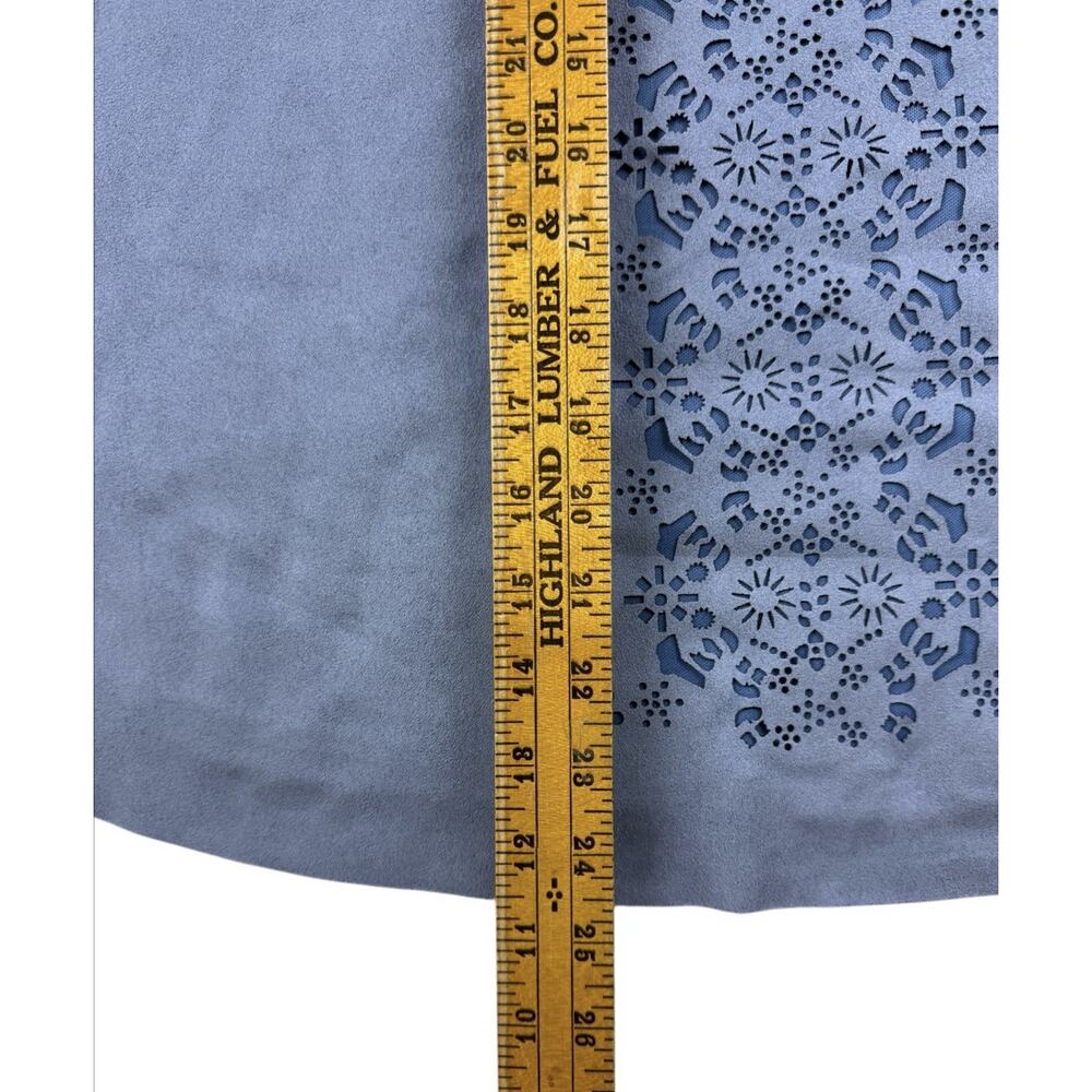Altar'd State Halter Tank Festival Boho Womens Blue Faux Suede Eyelet Cut Large - Picture 11 of 12